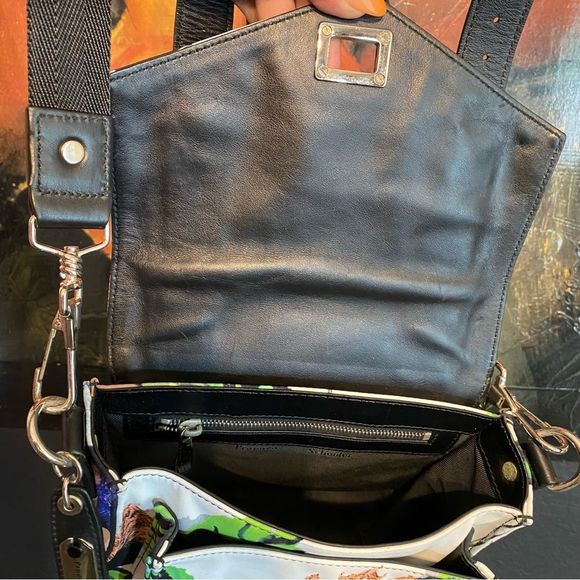 Proenza Schouler PS1 Tropical Print Nylon Pouch Crossbody Bag Ecru Multi Flawed - Picture 11 of 16